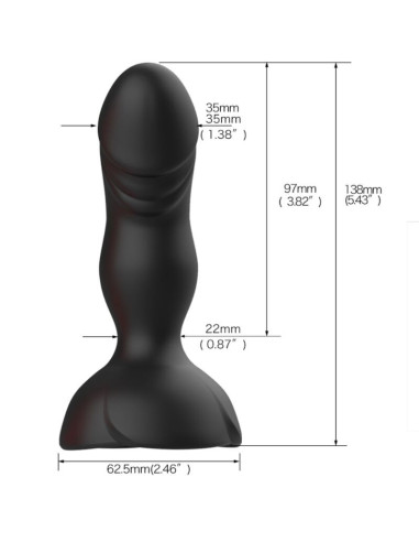 ARMONY - EXTREME A BLOOM ROSE VIBRATOR and ANAL PLUG REMOTE CONTROL BLACK
