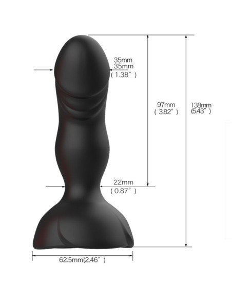ARMONY - EXTREME A BLOOM ROSE VIBRATOR and ANAL PLUG REMOTE CONTROL BLACK