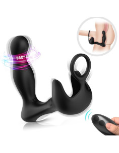 ARMONY - SURROUND VIBRATOR ANAL and STIMULATOR TESTICULOS and RING REMOTE CONTROL BLACK