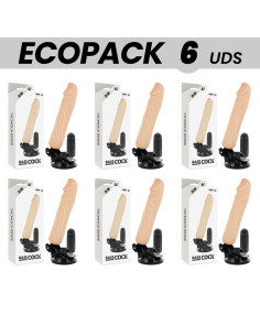 ECOPACK 6 UNITS - BASECOCK REALISTIC VIBRATOR REMOTE CONTROL FLESH 20 CM -O- 4 CM