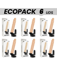 ECOPACK 6 UNITS - BASECOCK REALISTIC VIBRATOR REMOTE CONTROL FLESH 21 CM -O- 4 CM