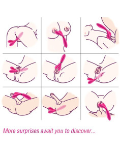 ARMONY - Y formos masažuoklis ir vibratorius su dviguba galvute, fuksijos spalvos 2