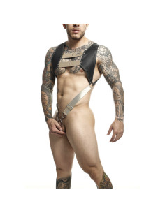 MOB - DNGEON HARNESS WITH GOLDEN PENIS RING ONE SIZE 2