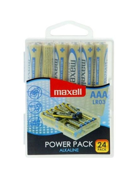 MAXELL - ALKALINE BATTERY AAA LR03 PACK 24 BATTERIES