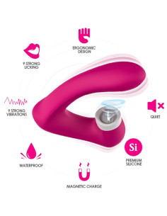 ARMONY - SECRETKISS LICKING VIBRATING CLIT and VIBRATOR CURVED FUCHSIA 2