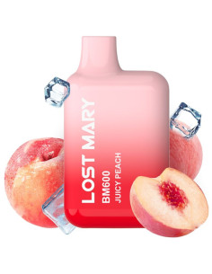 LOST MARY - (PASIRODYMO DALYVIO PROFESIONALUS PAKETAS - 10 VIENETŲ) BM600 NIKOTINO GARINTUVAS, 2 VIENKARTINIAI, SULTINGI PERSIKA 2