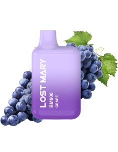 LOST MARY - (PASIRODYMO DALYVIO PROFESIONALUS PAKETAS - 10 VIENETŲ) BM600 NIKOTINO GARINTUVAS, 2 VIENKARTINIAI, VYNUOGIŲ SKONIO 2