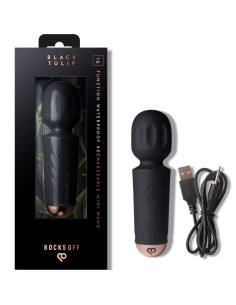 ROCKS-OFF - MINI RECHARGEABLE WAND 16 FUNCTIONS BLACK TULIP 2