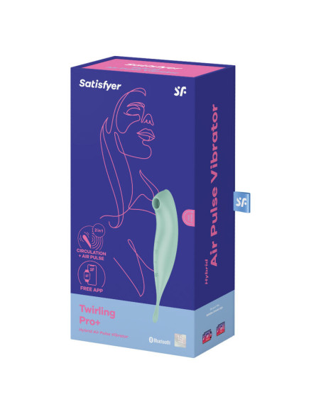 SATISFYER - TWIRLING PRO AIR PULSE STIMULATOR and VIBRATOR APP GREEN