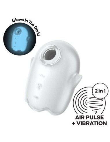 SATISFYER - GLOWING GHOST AIR PULSE and VIBRATOR WHITE