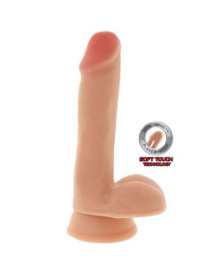 GET REAL - Dvigubo tankio dildo 17 cm kamuolėliais su oda