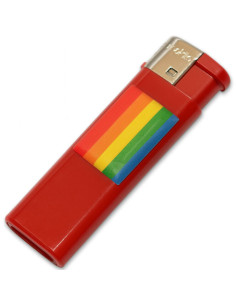 PRIDE – ŠVIESESNĖ RAUDONA SPALVA SU LGBT VĖLIAVA