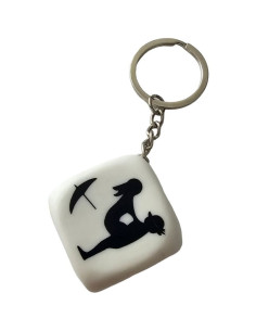 DIABLO PICANTE - WHITE DICE KEYCHAIN WITH POSES