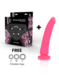 DELTA CLUB - TOYS HARNESS DONG PINK SILICONE 17 CM -O- 3 CM 2
