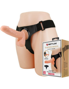 PRETTY LOVE - HARNESS BRIEFS UNIVERSAL HARNESS WITH DILDO TOM 20 CM NATURAL 2