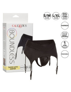 CALEXOTICS - BOUNDLESS THONG WITH GARTER L-XL 2