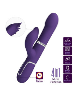 PRETTY LOVE - ZALIN RABBIT VIBRATORIUS PERLAI 4 IN 1 VIOLETINIS