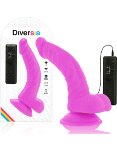 DIVERSIA - LANKSTUS VIBRUOJAMAS DILDO VIOLETINIS 21,5 CM -O- 4,5 CM 2