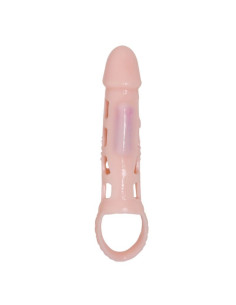 BAILE - PENIS EXTENDER COVER WITH VIBRATION AND NATURAL STRAP 13.5 CM 2