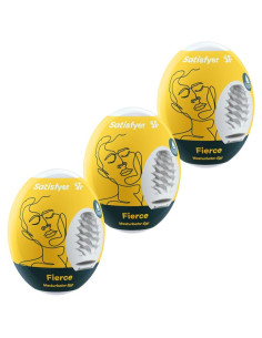 SATISFYER - 3 MASTURBATOR EGGS FIERCE