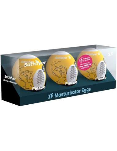 SATISFYER - 3 MASTURBATOR EGGS FIERCE