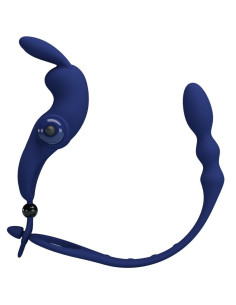PRETTY LOVE - AYAD RABBIT VIBRATOR RING WITH PLUG BLUE 2