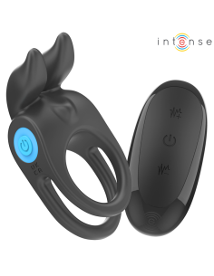 INTENSE - SAM VIBRATOR DOUBLE PENIS RING 10 VIBRATIONS BLACK