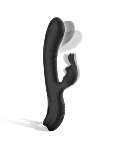 BLACKandSILVER - JAMIE RECHARGEABLE SILICONE RABBIT STIMULATOR BLACK 2