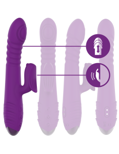 INTENSE - IGGY MULTIFUNCTION RECHARGEABLE VIBRATOR UP and DOWN WITH CLITORAL STIMULATOR PURPLE 2