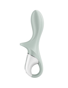 SATISFYER - PRIPUČIAMAS ANALINIS VIBRATORIUS SU AIR PUMP BOOTY 3 PILKA ŽALIA SPALVA