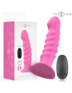 INTENSE - CINDY VIBRATOR SIZE L SPIRAL DESIGN 10 VIBRATIONS PINK REMOTE CONTROL