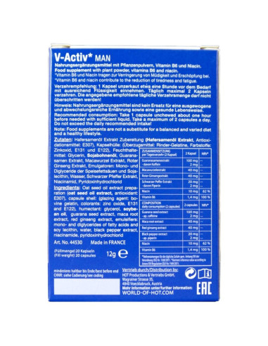 HOT - V-ACTIV CAPS MAN 20 UNITS