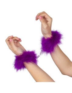 SECRETPLAY - PURPLE MARABOU HANDCUFFS