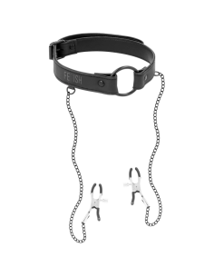 FETISH SUBMISSIVE - GAG RING WITH NIPPLE CLAMPS