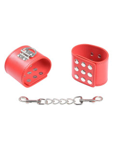 OHMAMA FETISH - RED HANDCUFFS WITH SNAP CLOSURE 2