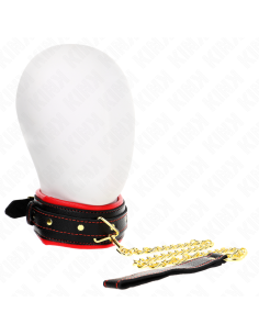 KINK - KAKLO PAPUOŠALAS SU KEMPINĖS DIRBTINĖS ODOS DIRŽELIU, MODELIS 2, REGULIUOJAMAS 37–54 CM X 3 CM