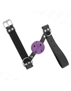 KINK - BREATHABLE BALL 4 CM GAG WITH DOUBLE RIVET PURPLE 62.5 x 2.5 CM ADJUSTABLE 42-58 CM 2
