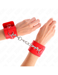 KINK - WRIST RESTRAINTS WITH PADLOCK CLOSURE RED ADJUSTABLE 16-23 CM X 5.5 CM