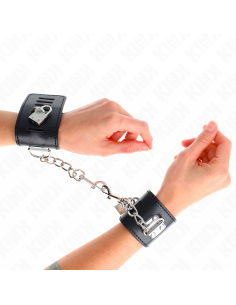 KINK - WRIST RESTRAINTS WITH PADLOCK CLOSURE BLACK ADJUSTABLE 16-23 CM X 5.5 CM
