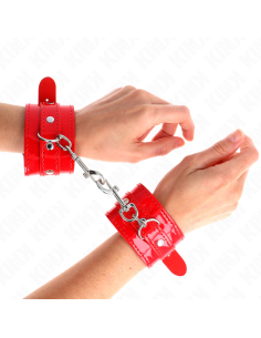 KINK - SHINY HAND CUFFS RED ADJUSTABLE 23-33 CM