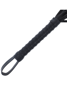 DARKNESS - BLACK BONDAGE WHIP WITH LEATHER HANDLE 2
