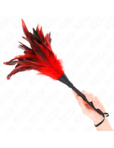 KINK - RED MAIDS HORN SHAPED TICKLE CHICKEN FEATHERS 36 CM
