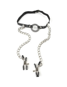 FETISH FANTASY SERIES - GAG WITH NIPPLE CLAMPS