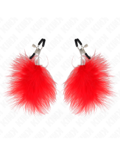 KINK - FEATHER NIPPLE CLAMP RED 7 CM 2