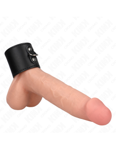 KINK - LEATHER PENIS RING WITH PRESSURE CLOSURE 18 X 5 CM