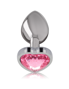 INTENSE - ALUMINUM METAL ANAL PLUG PINK HEART SIZE L 2