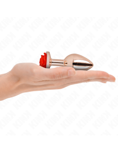 KINK - PINK GOLD ANAL PLUG WITH RED ROSE M