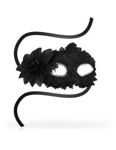 OHMAMA - ANTIZAZ MASKS VENETIAN STYLE SIDE FLOWER - BLACK 2
