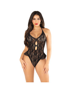 LEG AVENUE - BODY WITH BOW and RUFFLES BLACK ONE SIZE