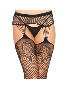LEG AVENUE - NET STOCKINGS WITH GARTER LINES 2